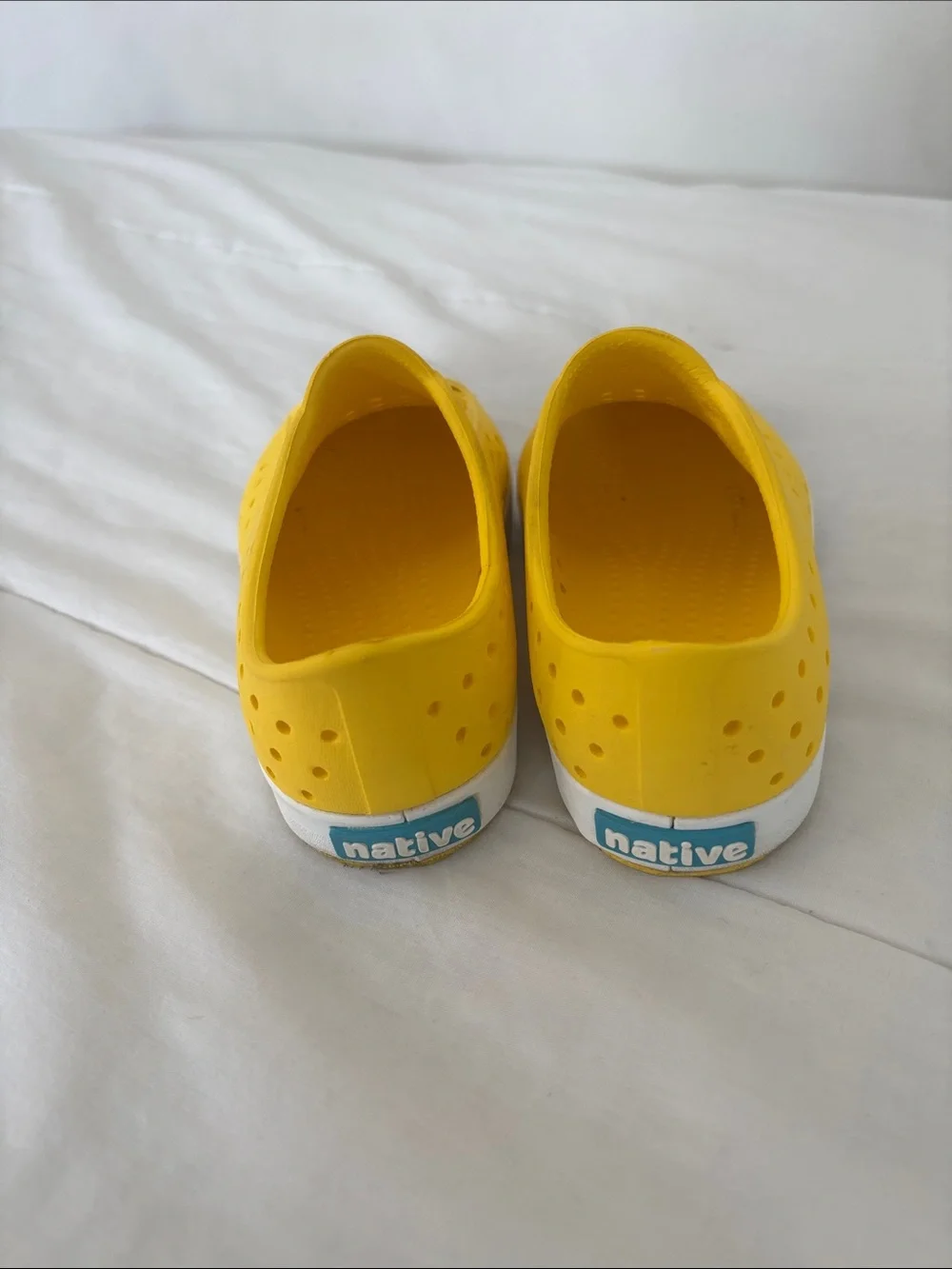 Native Kids Slip-On Water Shoes in Yellow with White Toe